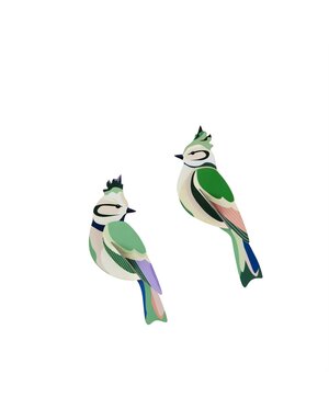 Studio Roof Garden Birds Forest Crests Pair DIS