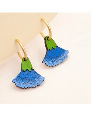 Materia Rica Hoop Earrings Blue Marigold