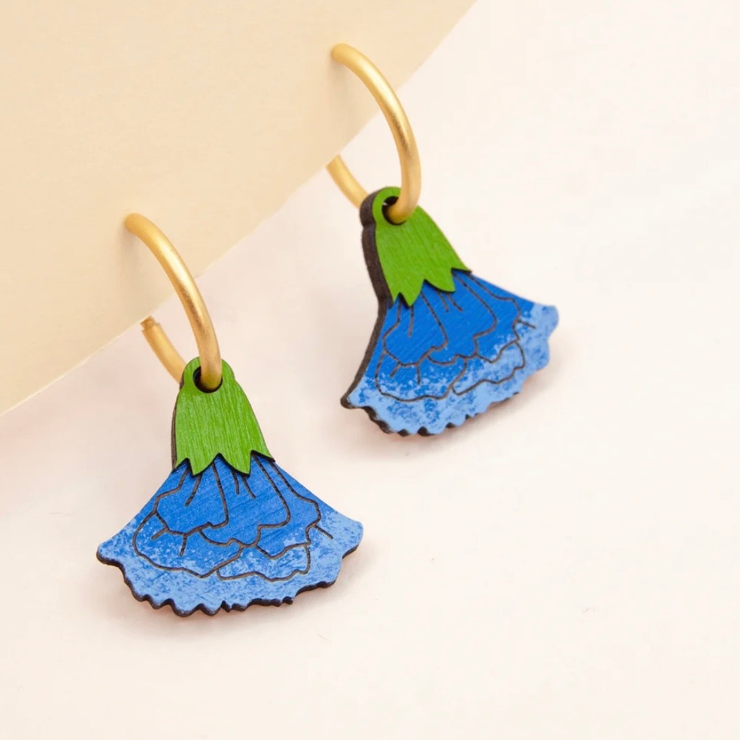 Materia Rica Hoop Earrings Blue Marigold
