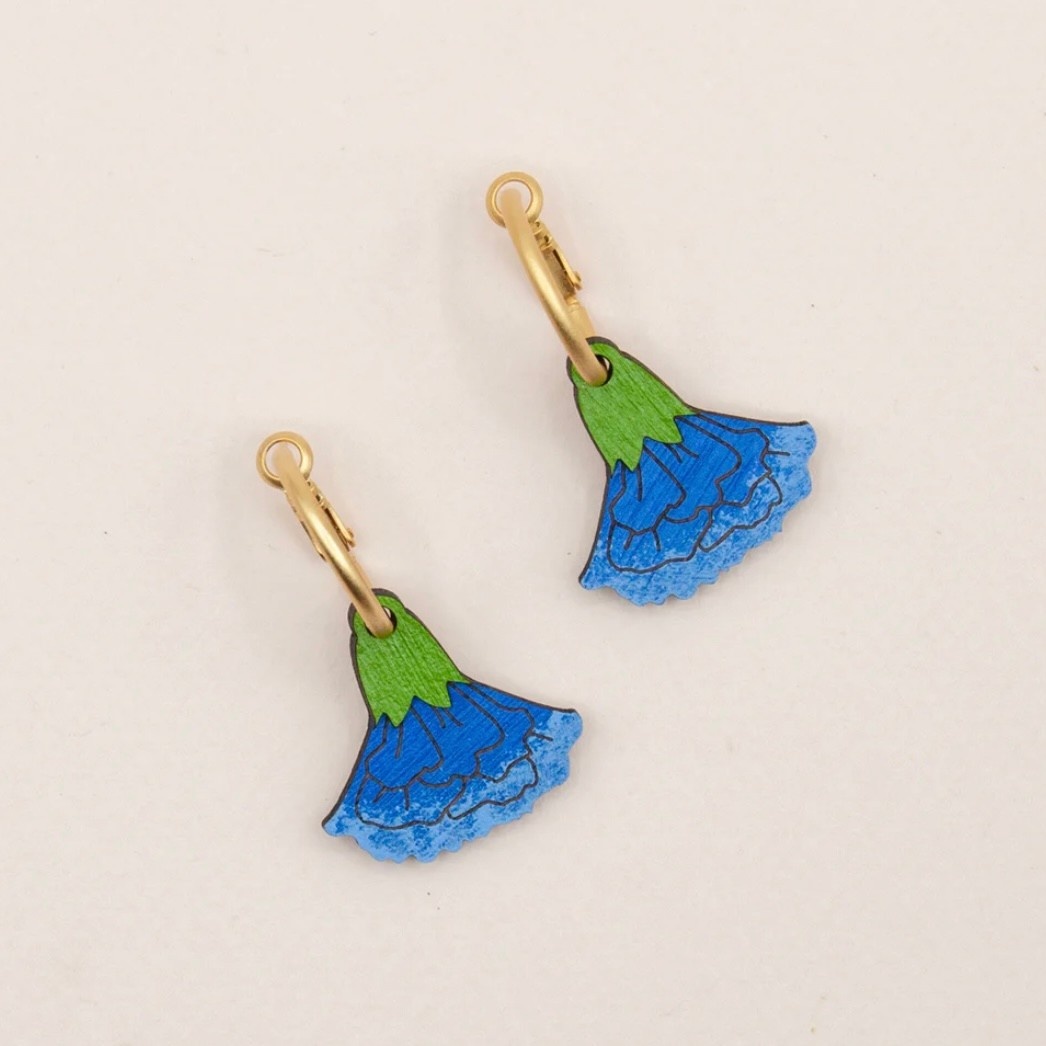 Materia Rica Hoop Earrings Blue Marigold