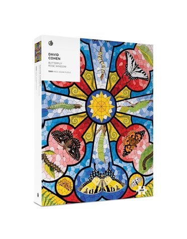 Pomegranate 1000 Piece Puzzle Butterfly Rose Window