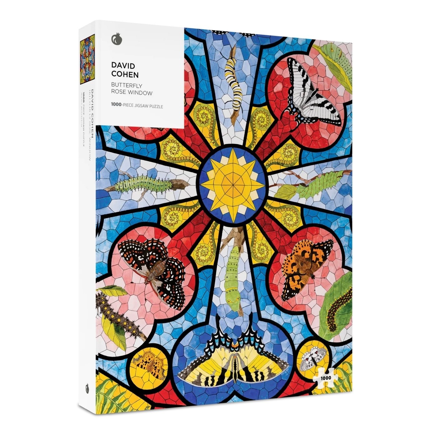 Pomegranate 1000 Piece Puzzle Butterfly Rose Window