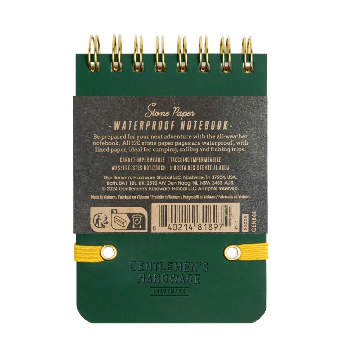 Gentlemen's Hardware Waterproof Pocket Notebook