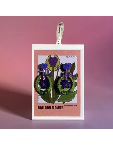 Westmount Art Botanical Earrings Balloon Flower