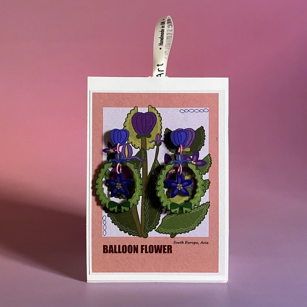 Westmount Art Botanical Earrings Balloon Flower