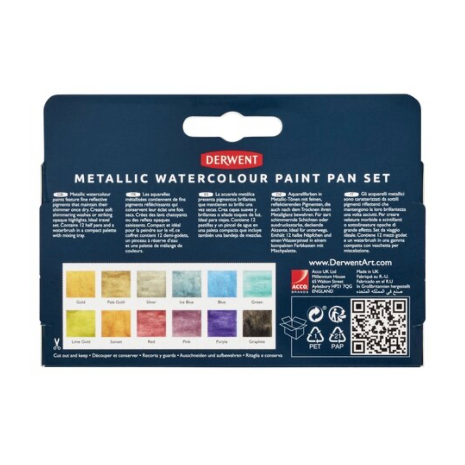 Derwent Derwent Metallic Paint Pan Set