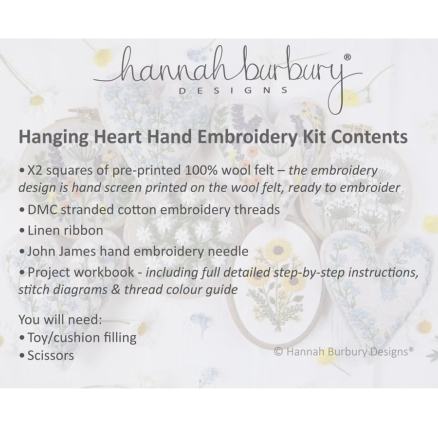 Hannah Burbury Katherine Heart Embroidery Kit