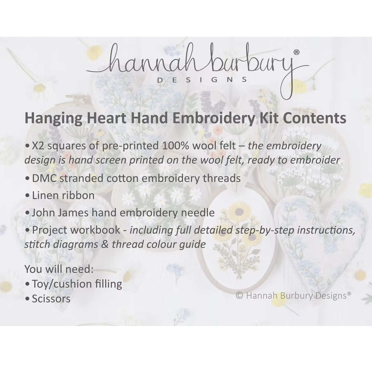 Hannah Burbury Pollyanna Heart Embroidery Kit