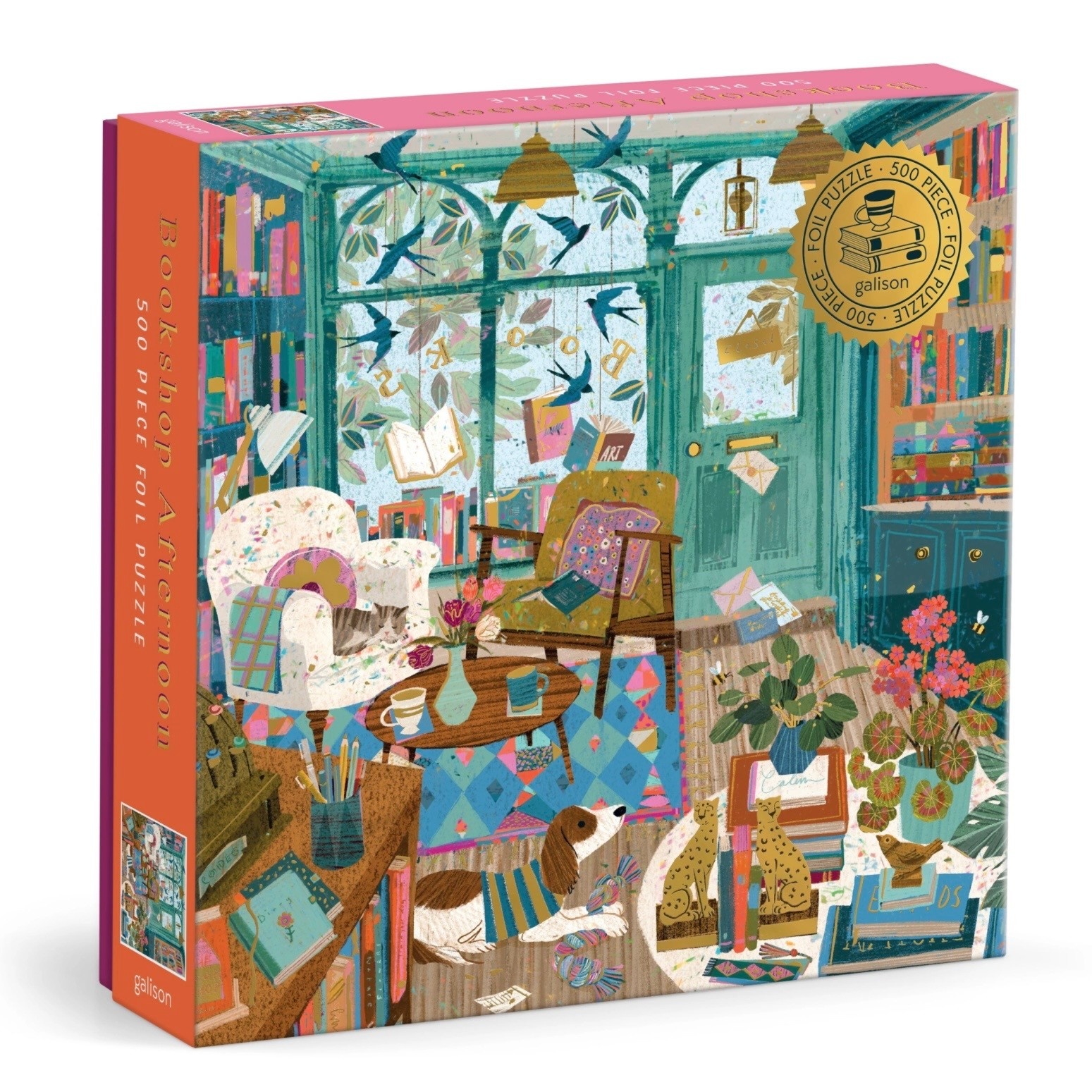Galison 500 Piece Foil Puzzle Bookshop Afternoon