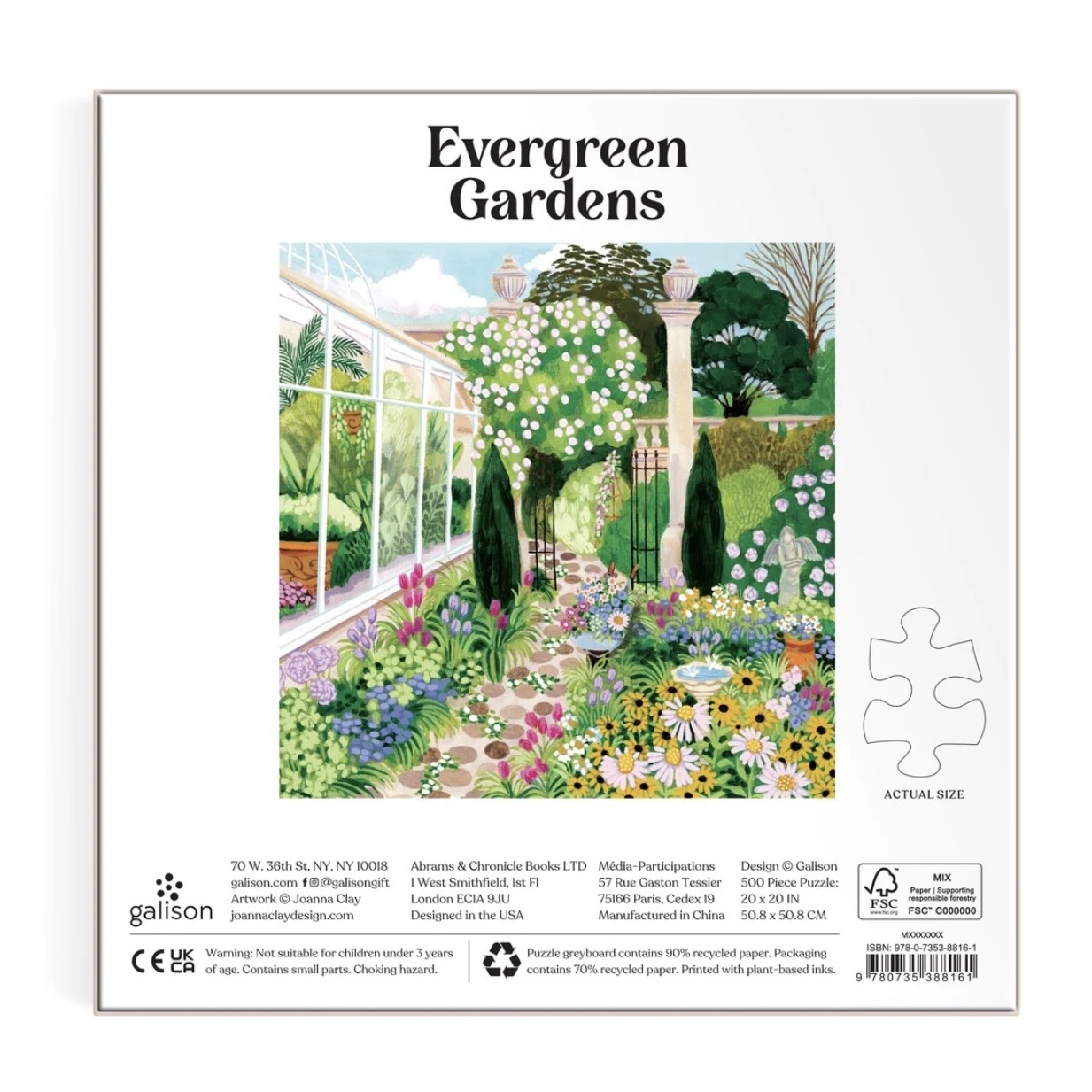 Galison 500 Piece Puzzle Evergreen Gardens