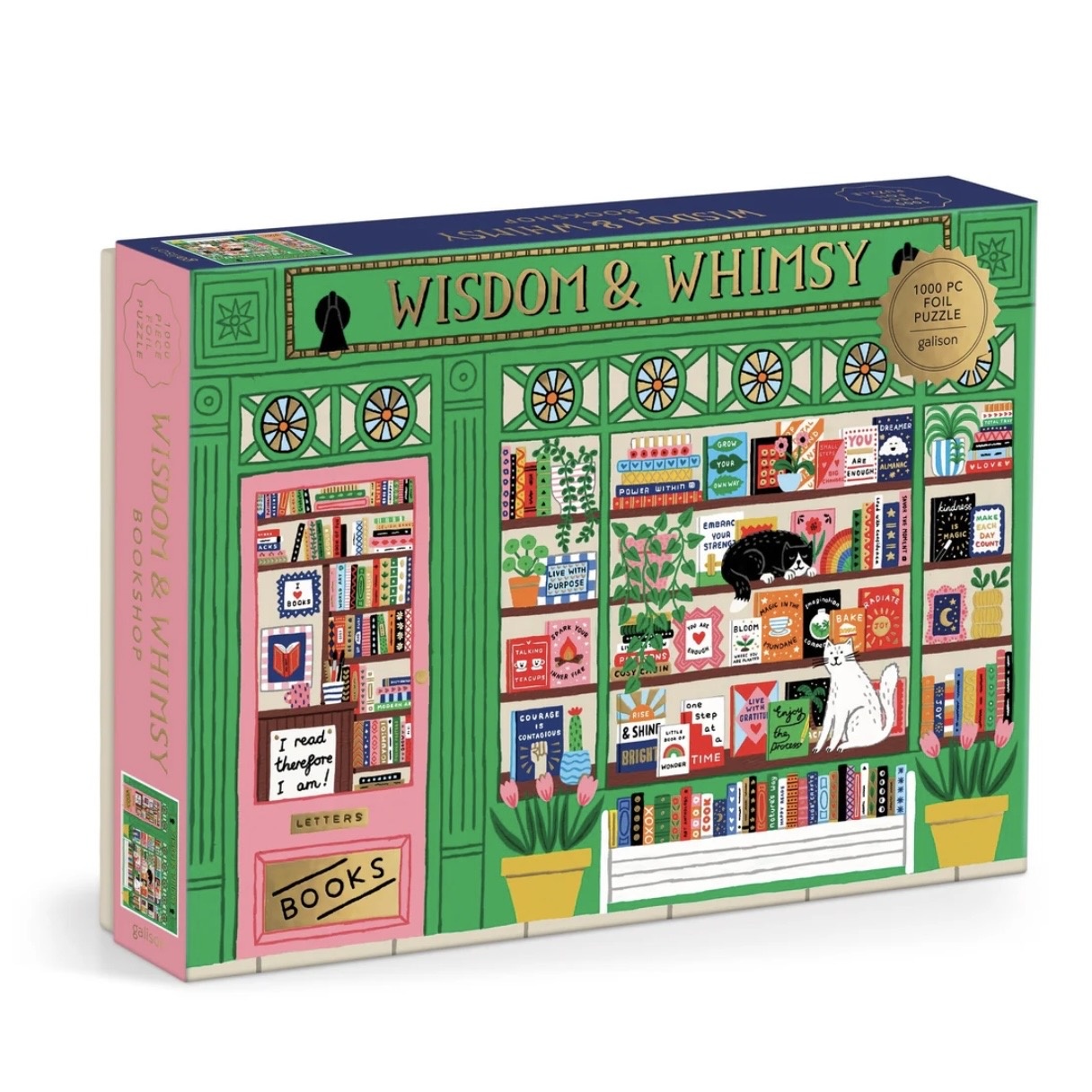 Galison 1000 Piece Foil Puzzle Wisdom & Whimsy Bookshop