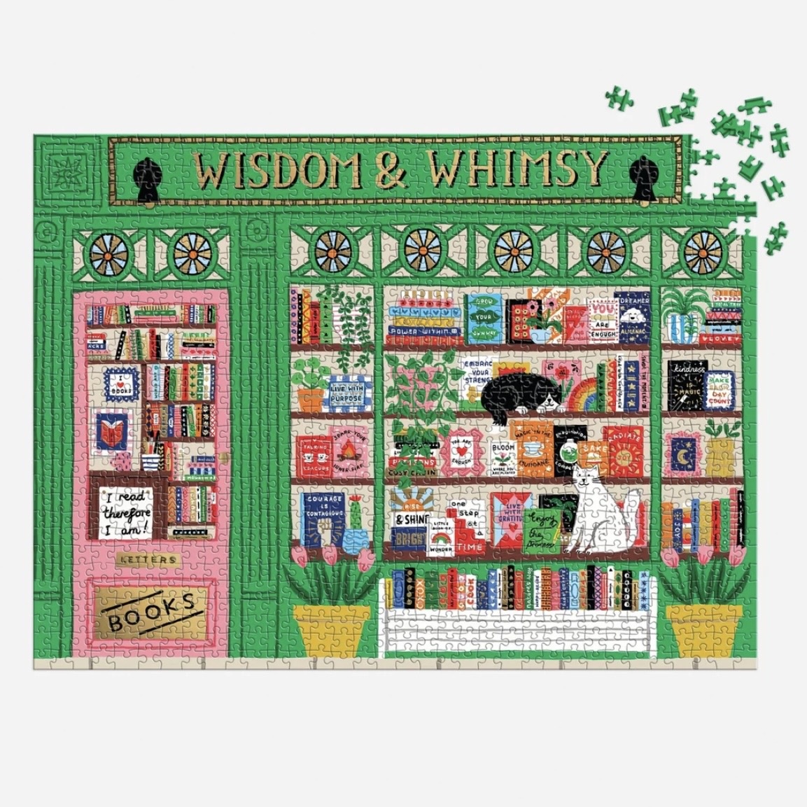 Galison 1000 Piece Foil Puzzle Wisdom & Whimsy Bookshop