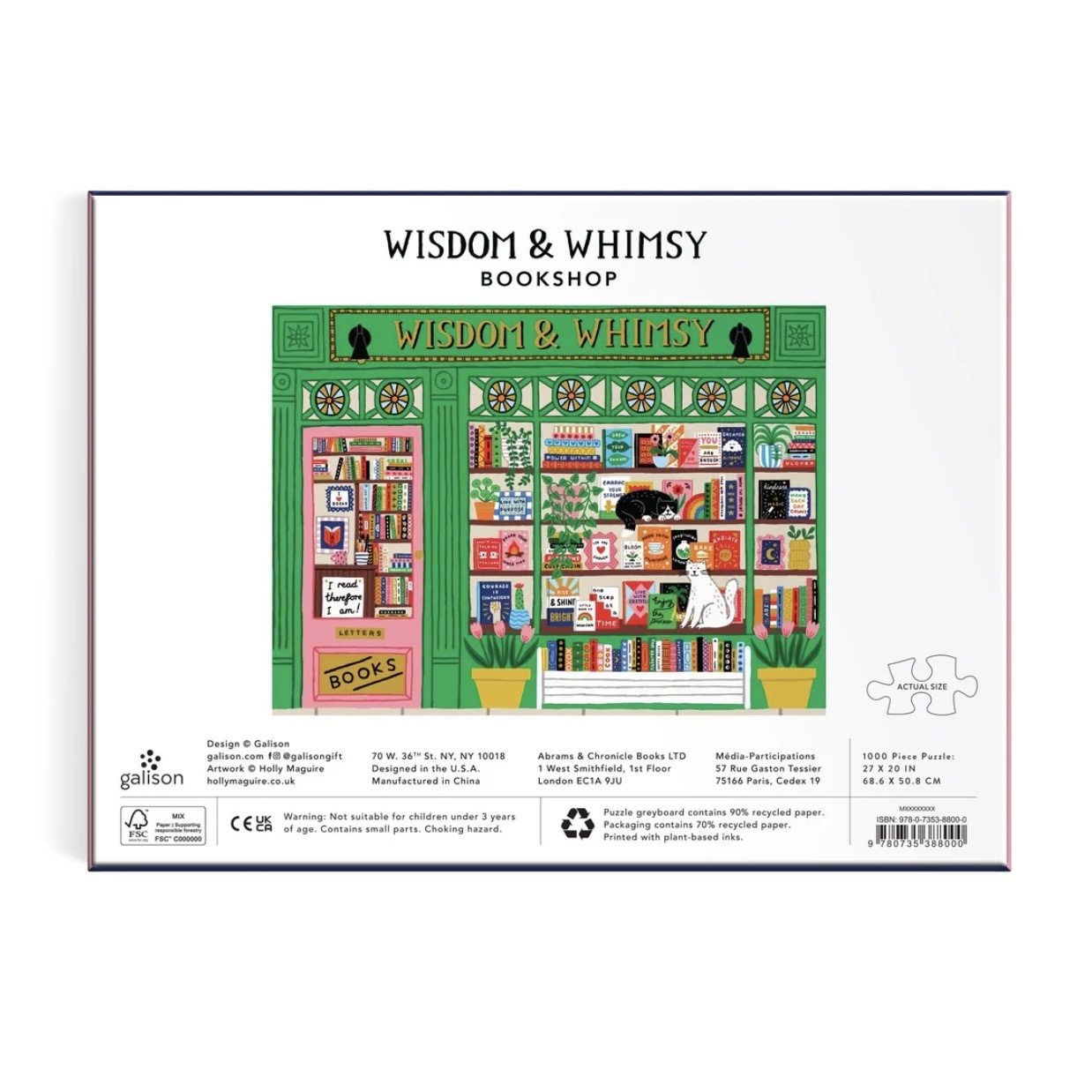Galison 1000 Piece Foil Puzzle Wisdom & Whimsy Bookshop