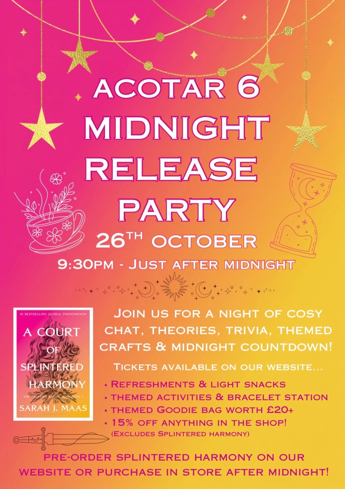 Bloomsbury ACOTAR 6 Midnight Release Party Ticket
