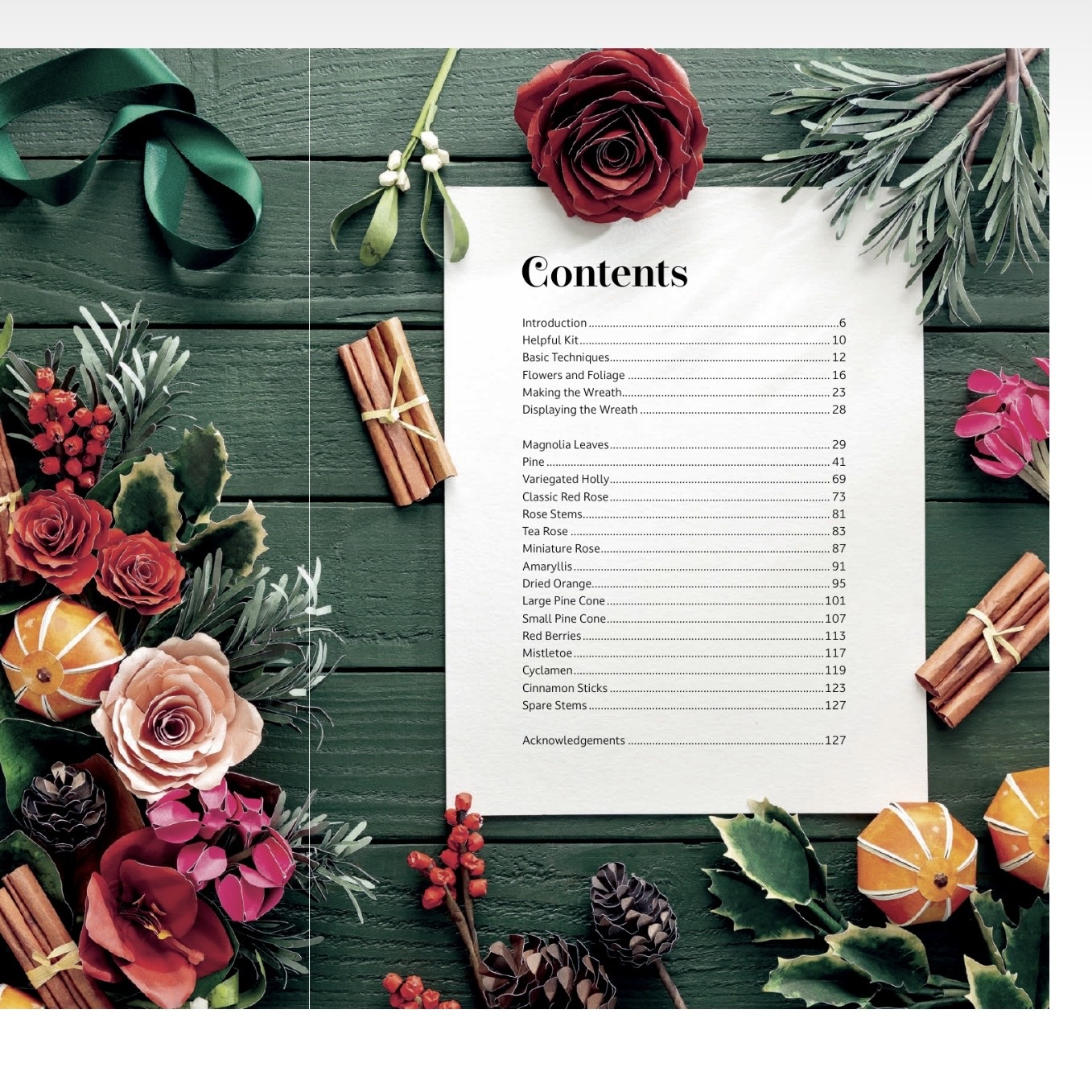 David & Charles The Bouquet In A Book Christmas Wreath