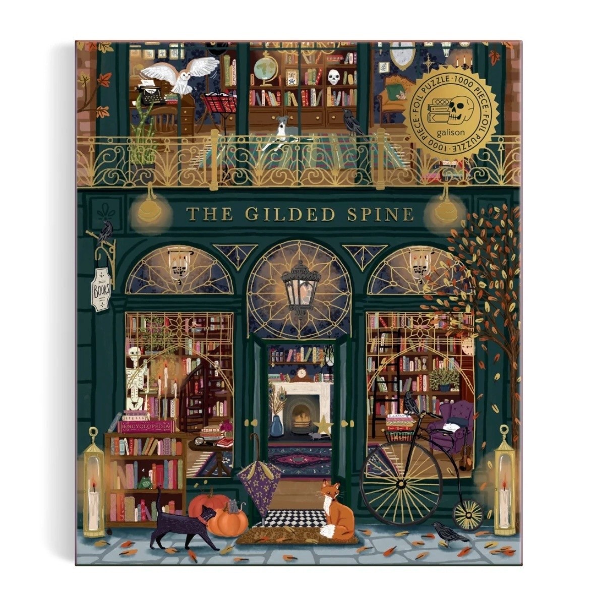 Galison 1000 Piece Foil Puzzle The Gilded Spine