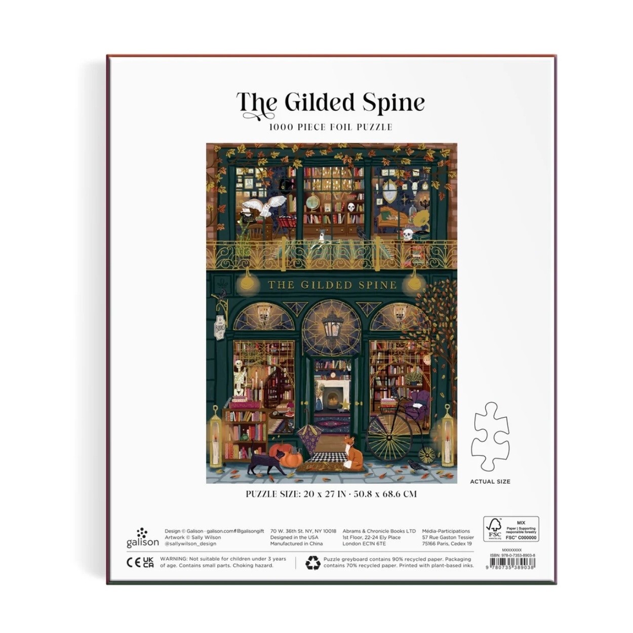 Galison 1000 Piece Foil Puzzle The Gilded Spine