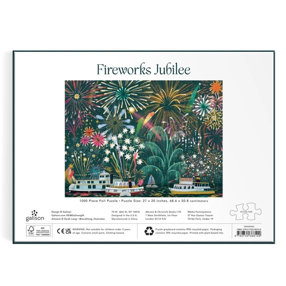 Galison 1000 Piece Foil Puzzle Fireworks Jubilee