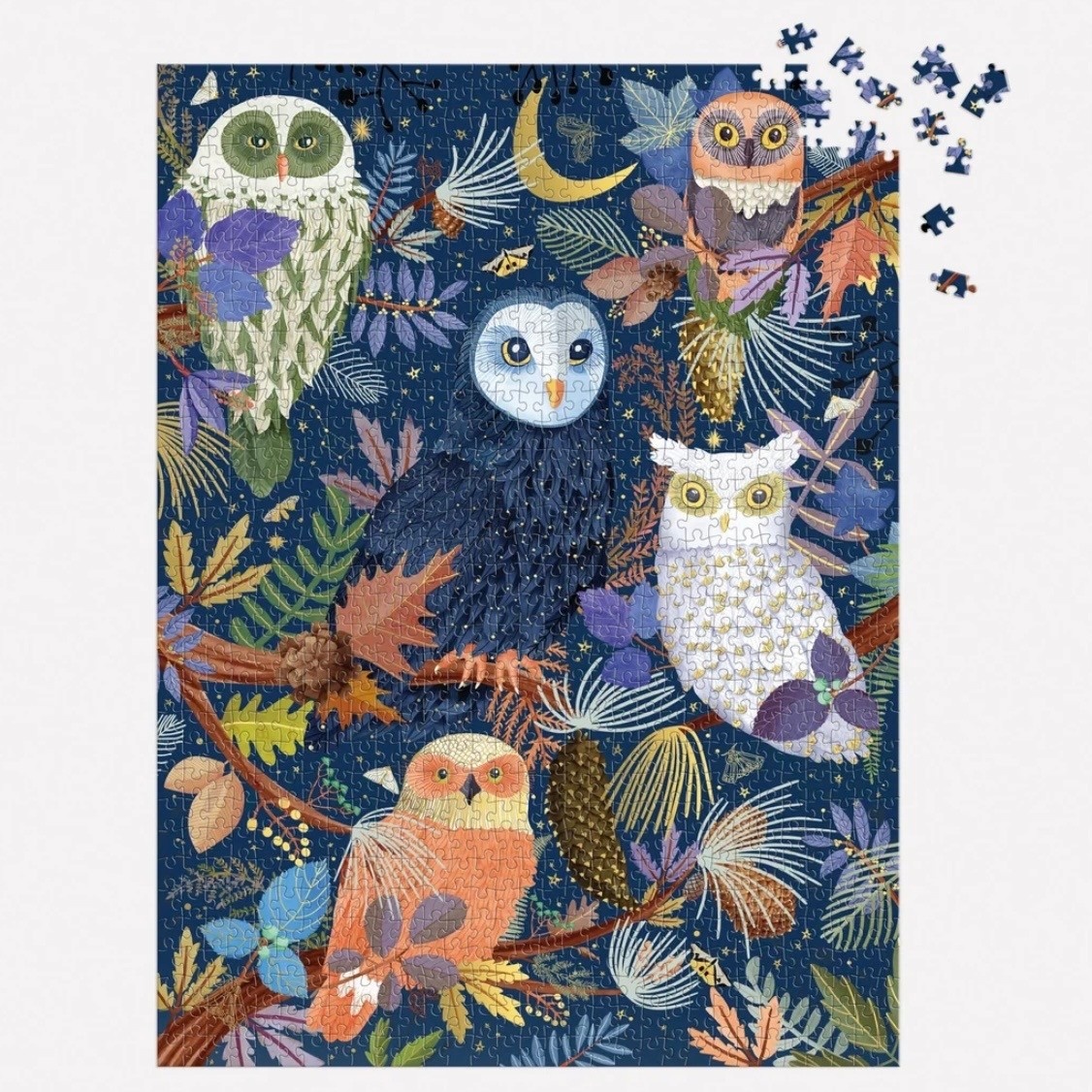 Galison 1000 Piece Foil Puzzle Owls At Dawn