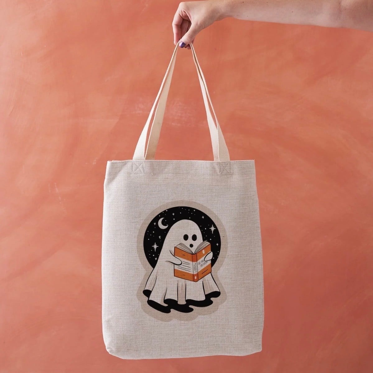 Bookishly Tote Bag Ghost Reader