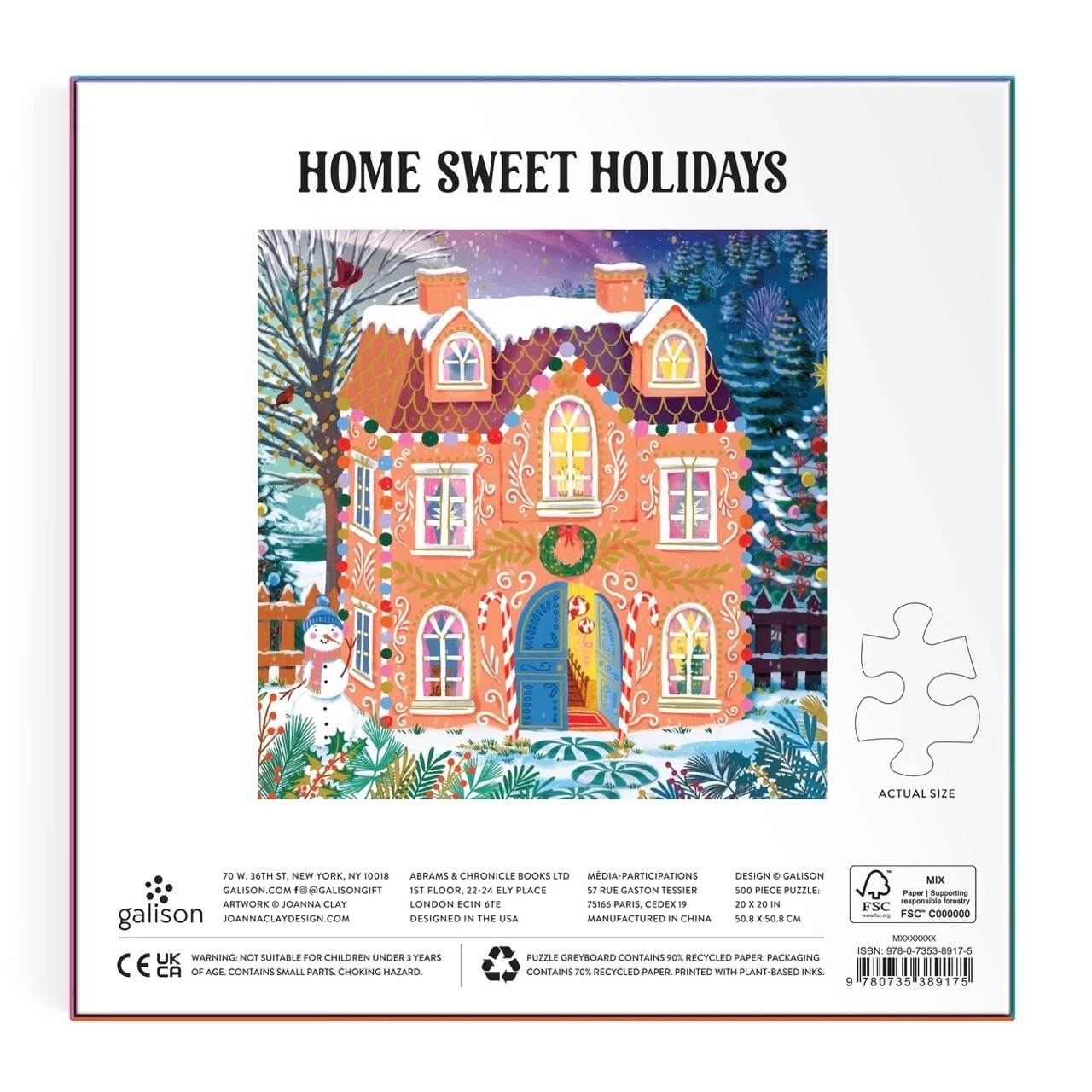 Galison 500 Piece Foil Puzzle Home Sweet Holidays