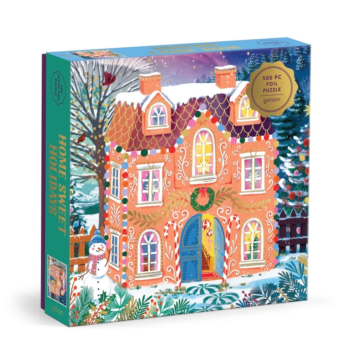 Galison 500 Piece Foil Puzzle Home Sweet Holidays