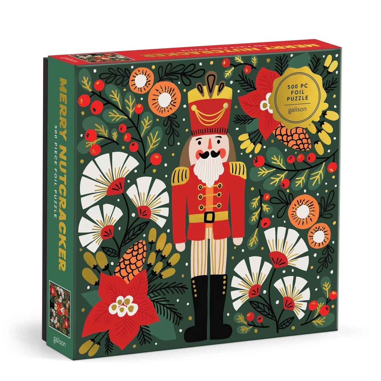 Galison 500 Piece Foil Puzzle Merry Nutcracker