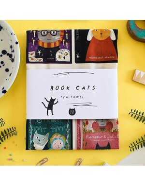 Niaski Book Cats Tea Towel