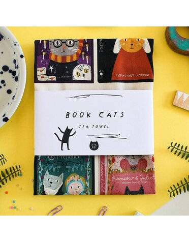 Niaski Book Cats Tea Towel
