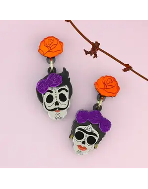 Candy Skull Artist Couple Earrings