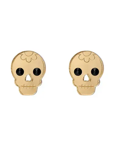 Gold Skull Stud Earrings