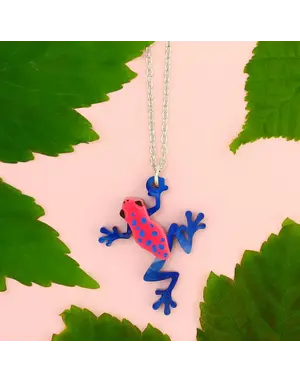 Strawberry Poison-Dart Frog  Charm Necklace