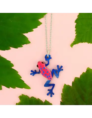 Strawberry Poison-Dart Frog  Charm Necklace