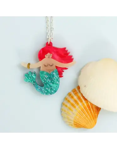 Naked Mermaid Necklace Pink