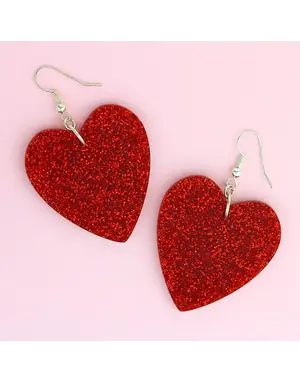 Glitter Heart Earrings
