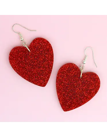 Glitter Heart Earrings