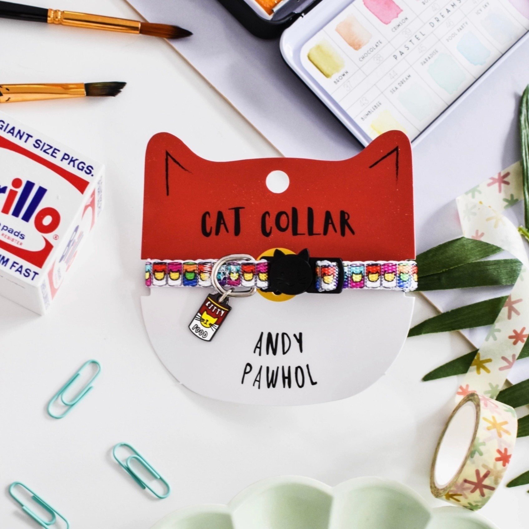 Niaski Andy Pawhol Artist Cat Collar