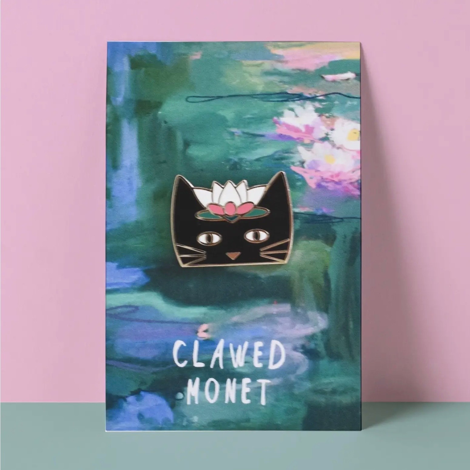 Niaski Clawed Monet Cat Artist Pin Badge