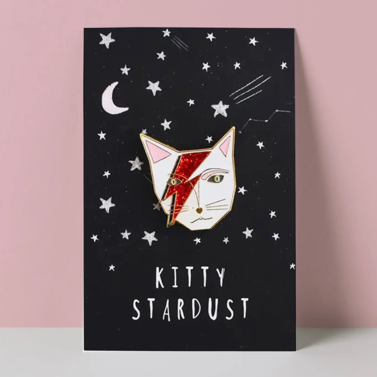 Niaski Kitty Stardust Cat Musician Pin Badge