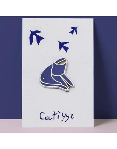 Niaski Catisse Blue Cat Artist Pin Badge
