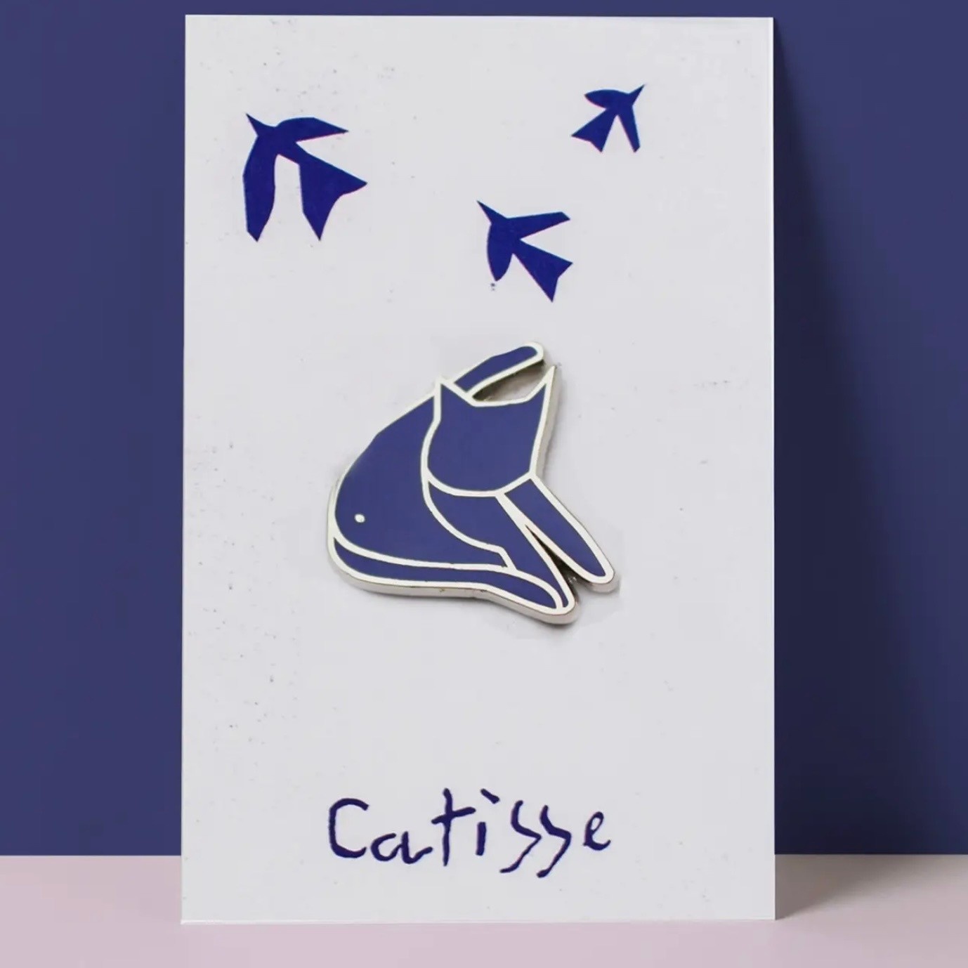 Niaski Catisse Blue Cat Artist Pin Badge