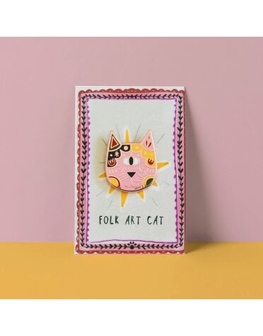 Niaski Folk Cat Art Meowment Pin Badge