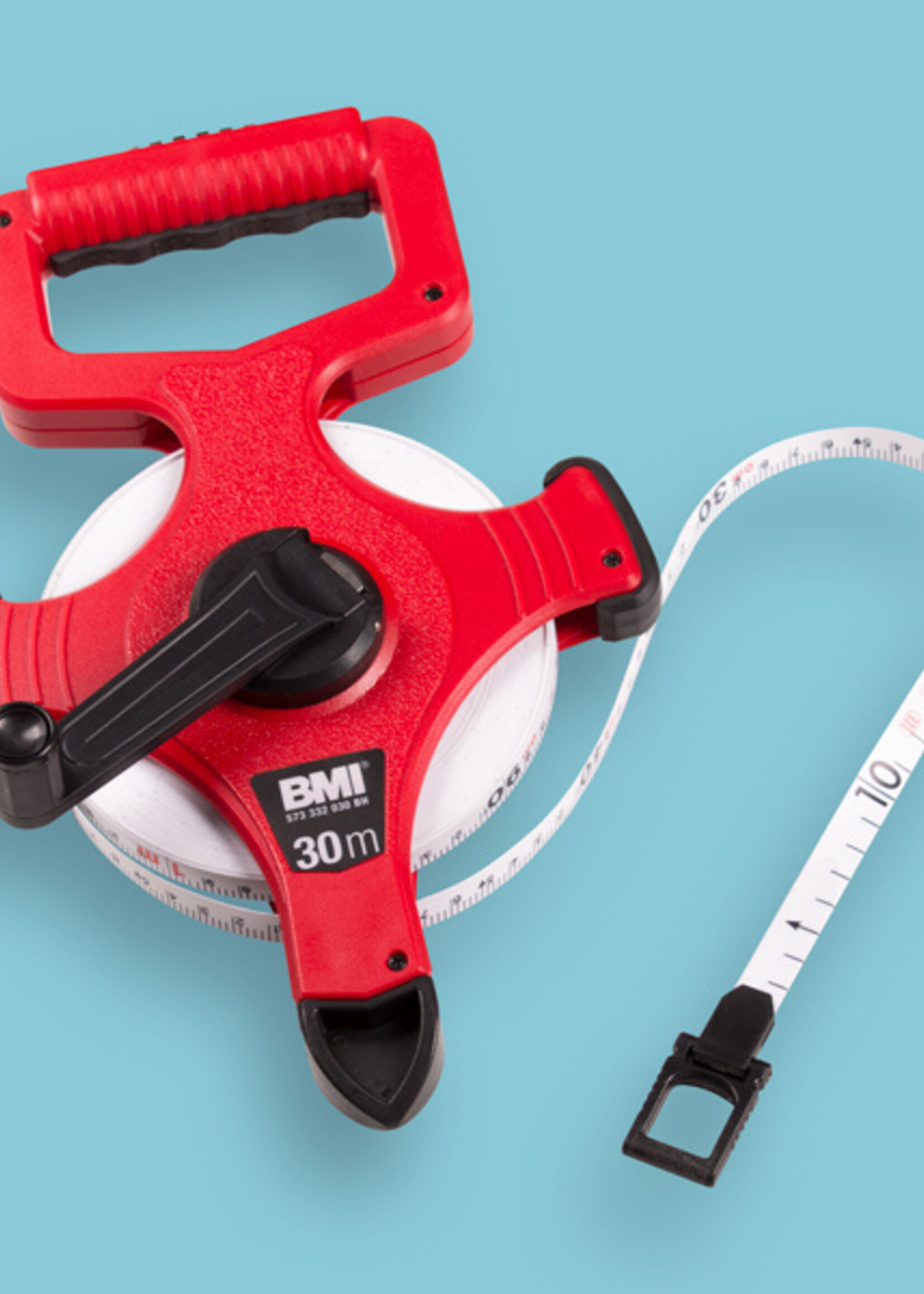 BMI BMI Kruishaspel 30m glasvezel bandmaat met markeerpunt
