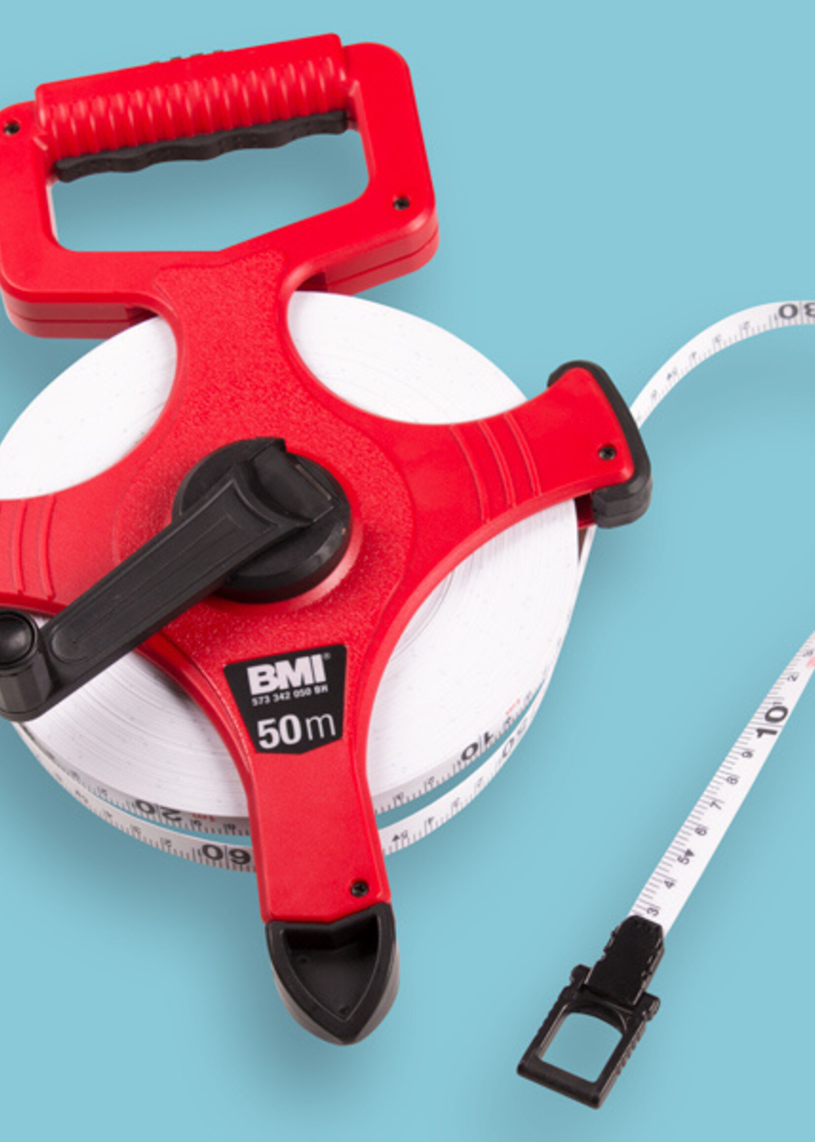 BMI BMI Kruishaspel 50m glasvezel bandmaat met markeerpunt