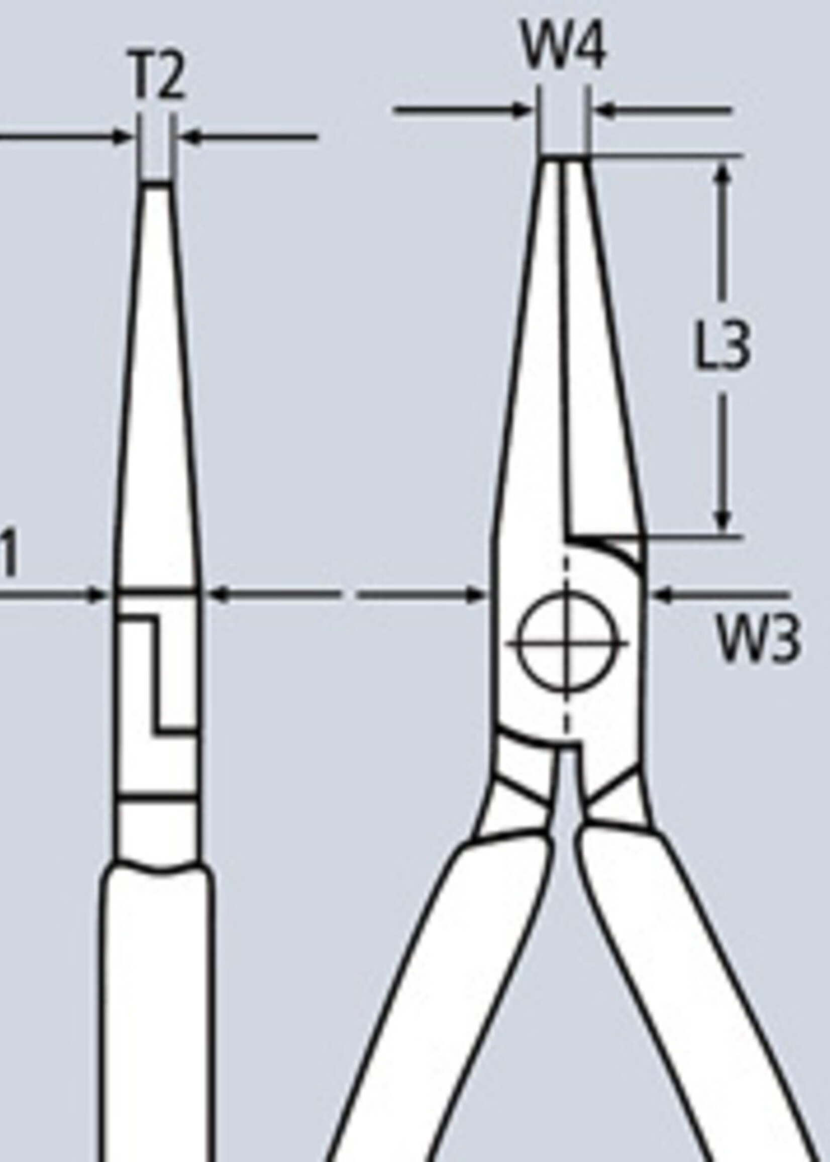 Knipex Platspitse tangen met zijsnijder (radiotangen)