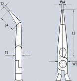 Knipex Platspitse tangen met zijsnijder (radiotangen)