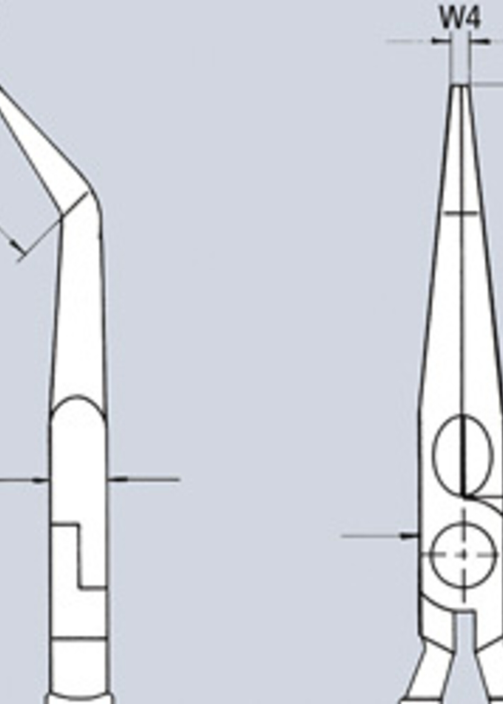 Knipex Platspitse tangen met zijsnijder (radiotangen)