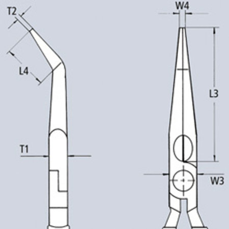 Knipex Platspitse tangen met zijsnijder (radiotangen)