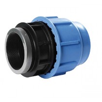 Pe knelkoppeling, draadsok 32mmx1-1/4" bi.dr. Kiwa