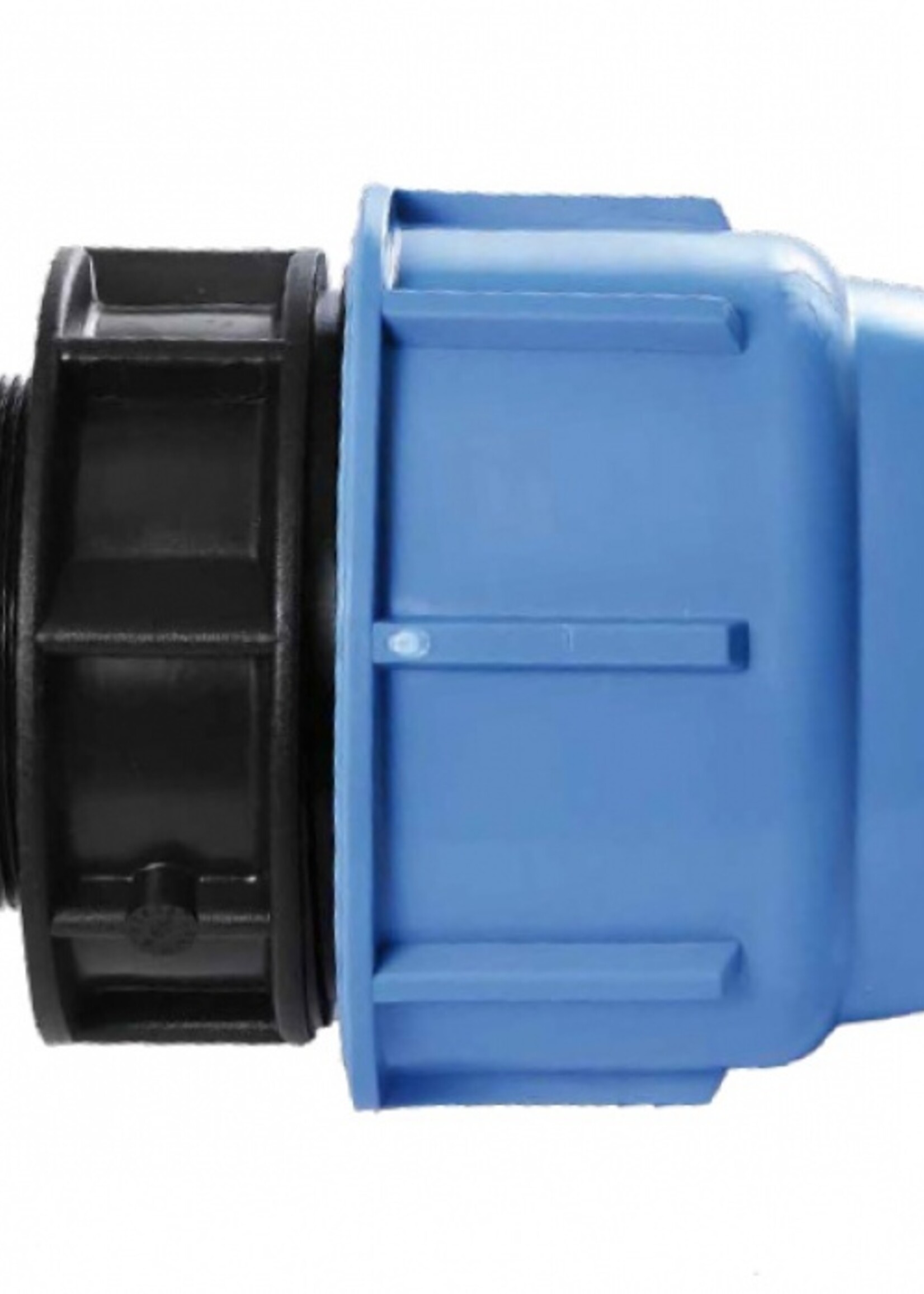 Kiwa  Pe knelkoppeling, puntstuk 63mmx1-1/4" bu.dr. Kiwa